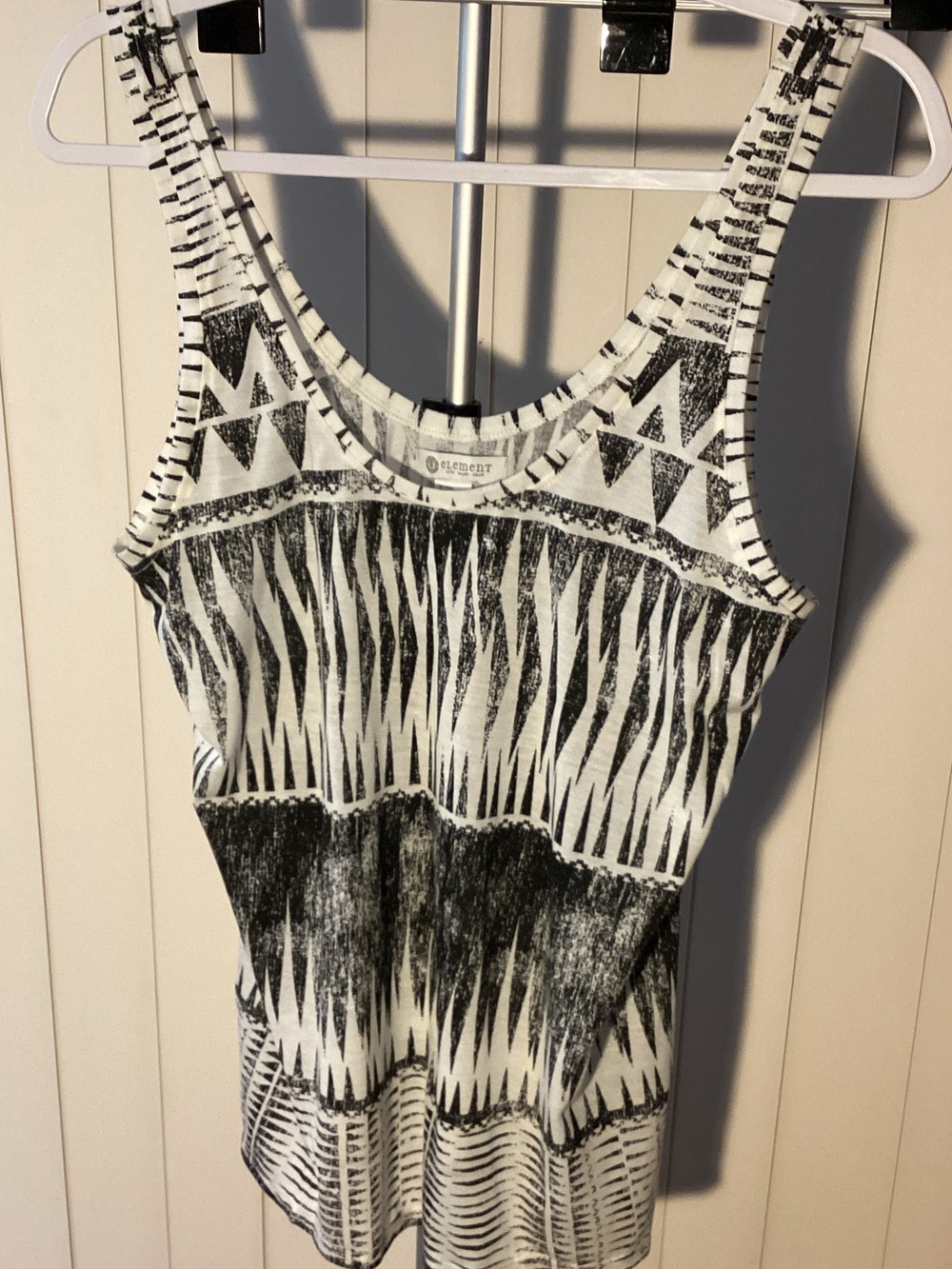 Element Black & White Tribal-Stripe Tank Top
